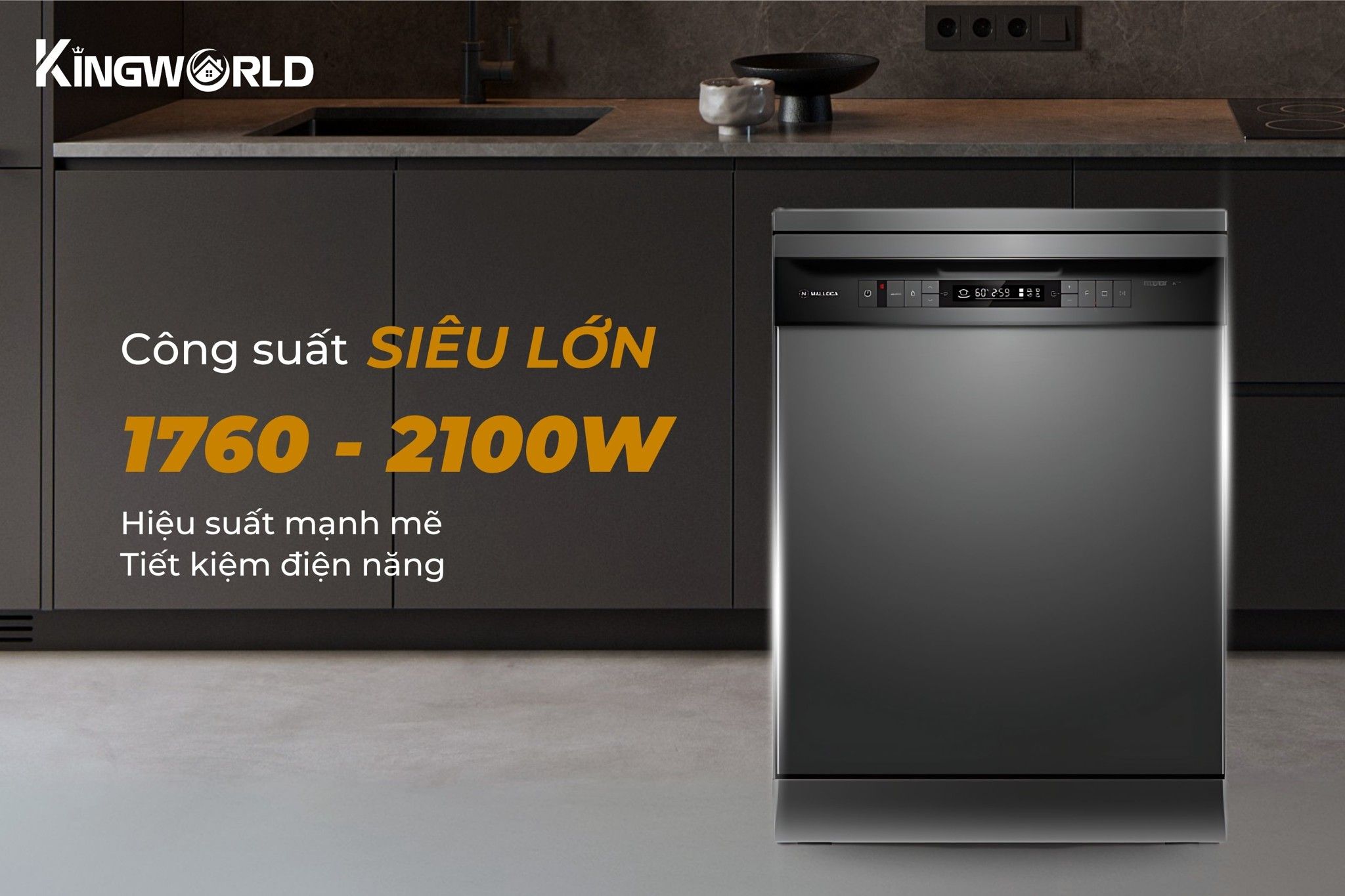 Malloca WQP12-7635BS có công suất mạnh mẽ từ 1760W đến 2100W
