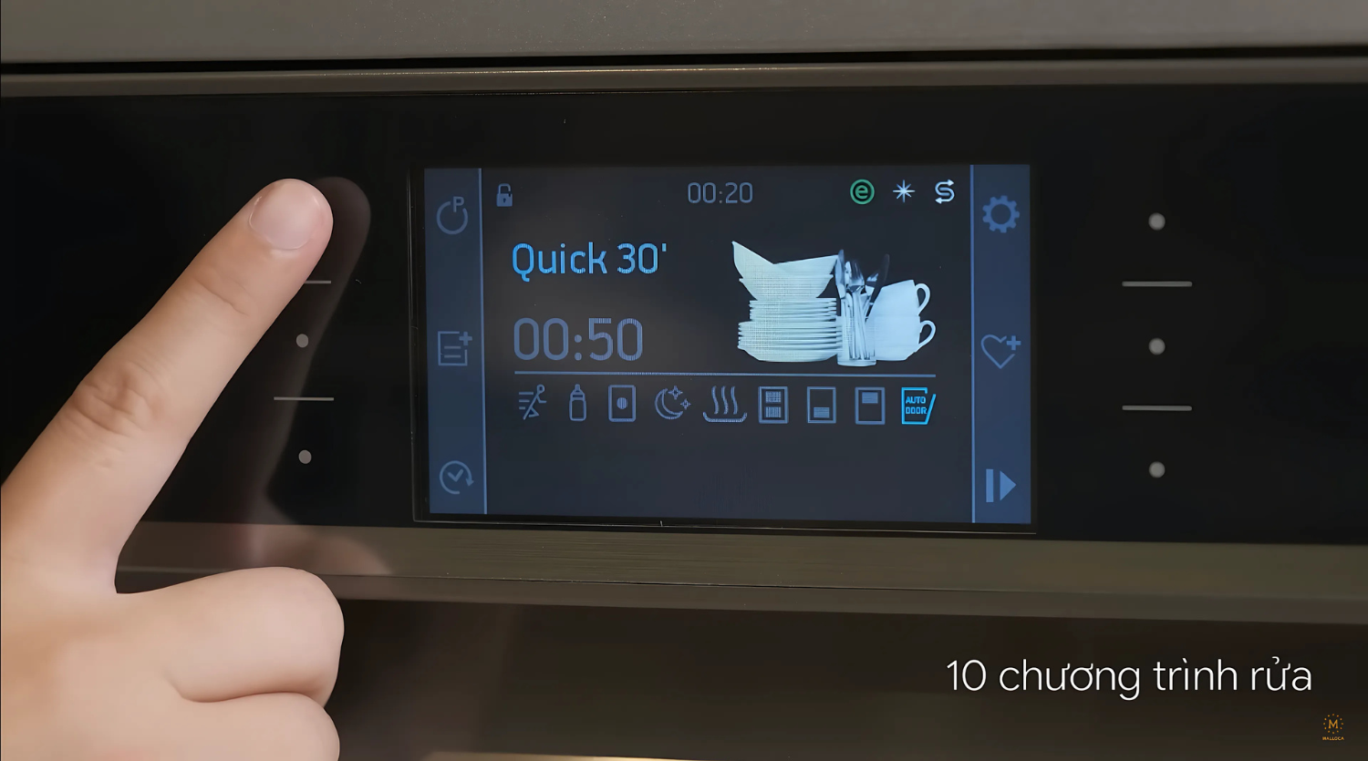 Máy rửa chén Malloca MDW14-S10TFT tích hợp 10 chương trình rửa đa dạng