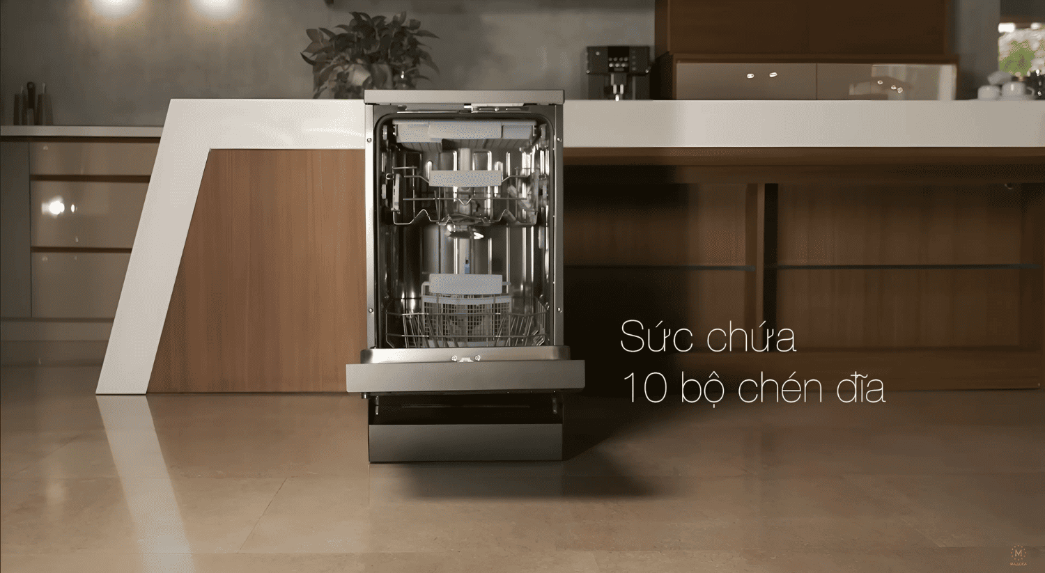 Máy rửa chén MDW10-BSO8FS có sức chứa lên đến 10 bộ chén đĩa Châu Âu