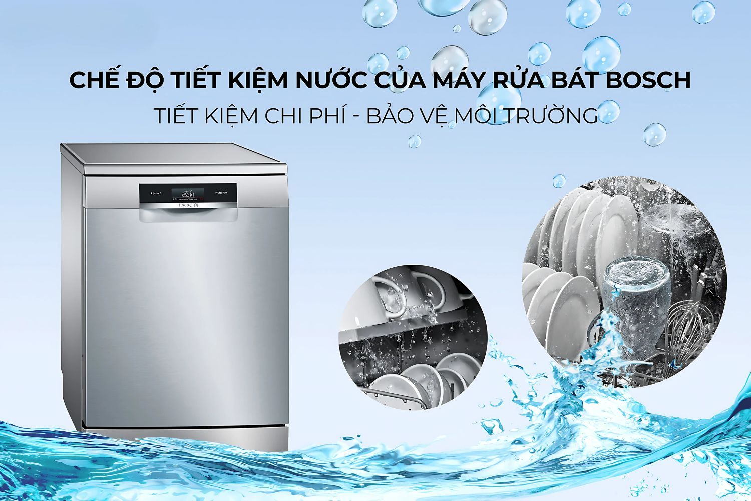 Hiệu suất rửa vượt trội, tiết kiệm điện nước tối đa