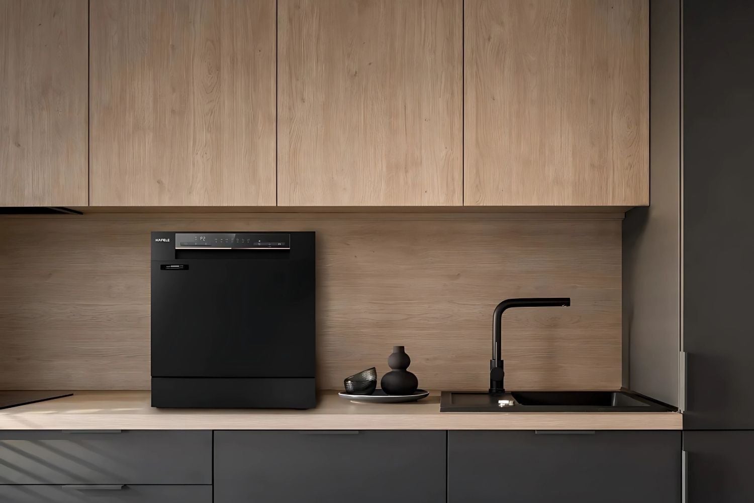 Máy rửa bát mini Hafele tích hợp công nghệ diệt khuẩn bằng đèn UV hiện đại