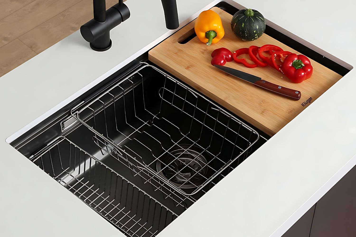 Giỏ đựng thực phẩm hỗ trợ sơ chế ngay tại chậu rửa