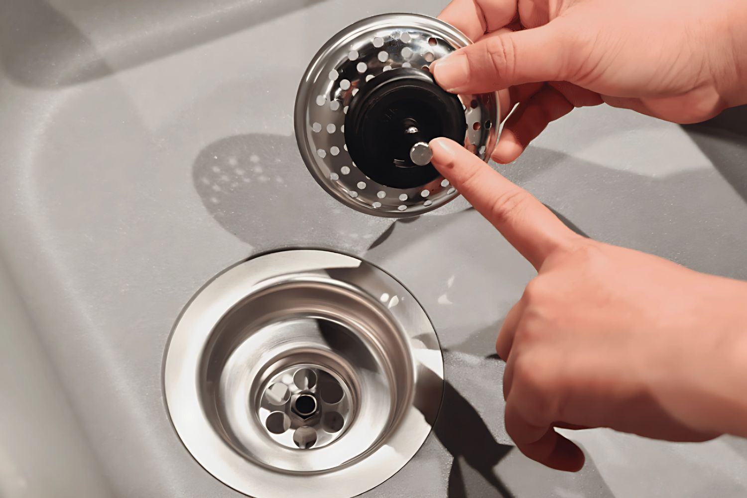 Rổ lọc rác tiện ích của chậu rửa bát đá