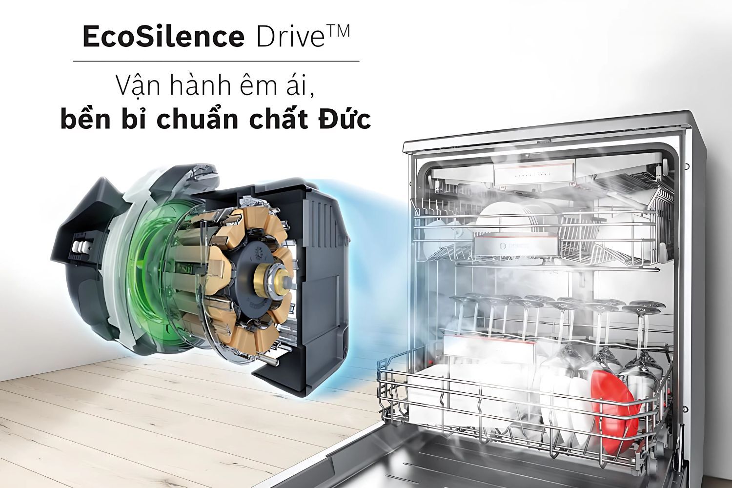 Động cơ không chổi than giúp máy hoạt động với độ ồn cực thấp