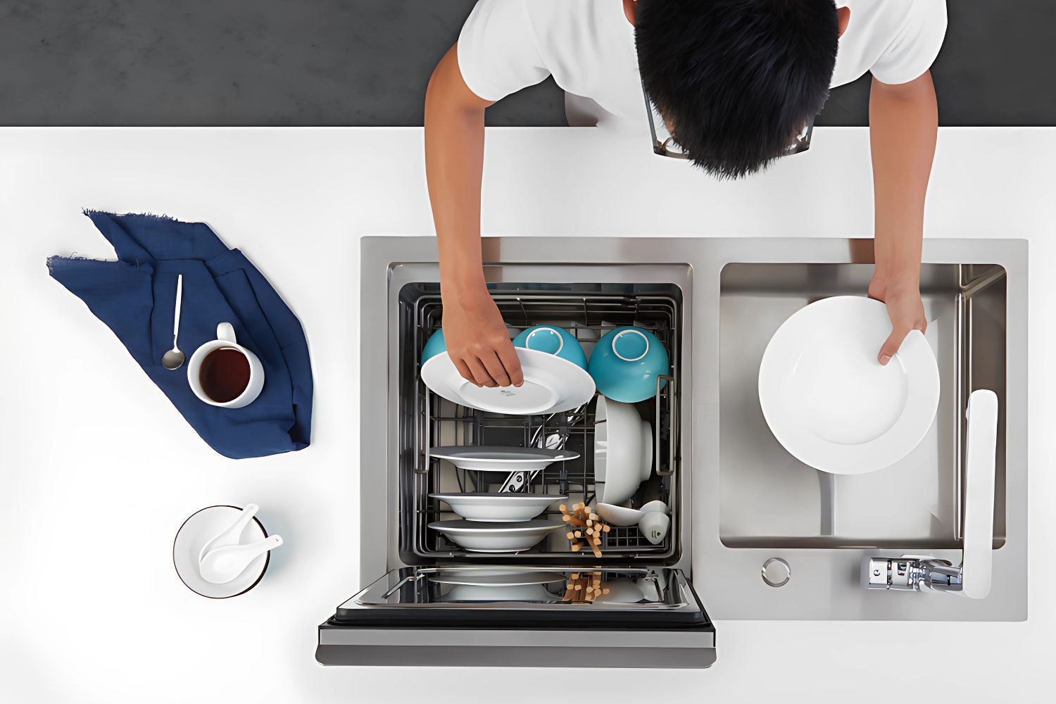 Sắp xếp bát đĩa đúng cách không quá tải để máy hoạt động ổn định nhất