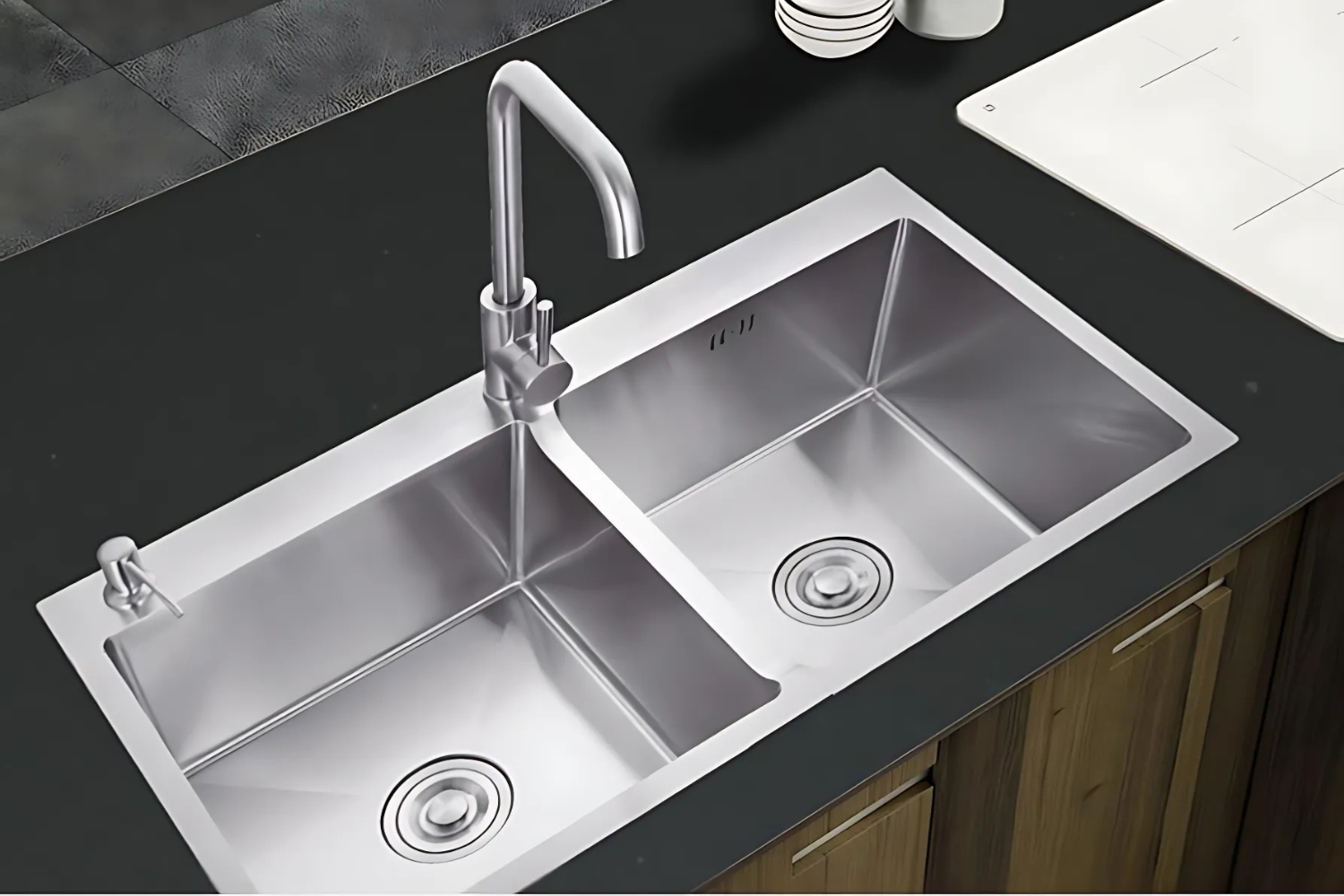 Chậu rửa bát 2 ngăn Teka Tây Ban Nha thiết kế châu Âu tinh tế chống ồn chống xước tiện lợi.ca phong cách châu Âu sang trọng.