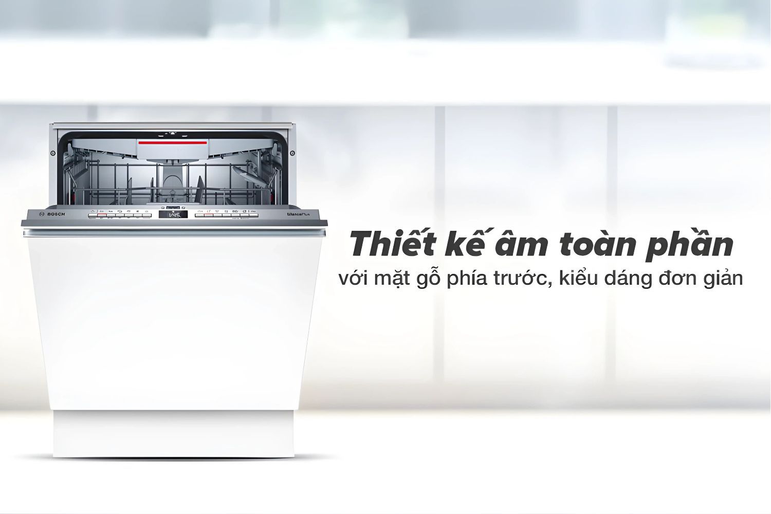 Máy rửa bát Bosch SMV4ECX14E được thiết kế lắp âm toàn phần hiện đại