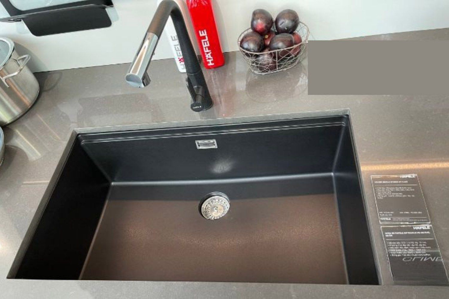 chậu rửa bát 1 hố âm đá