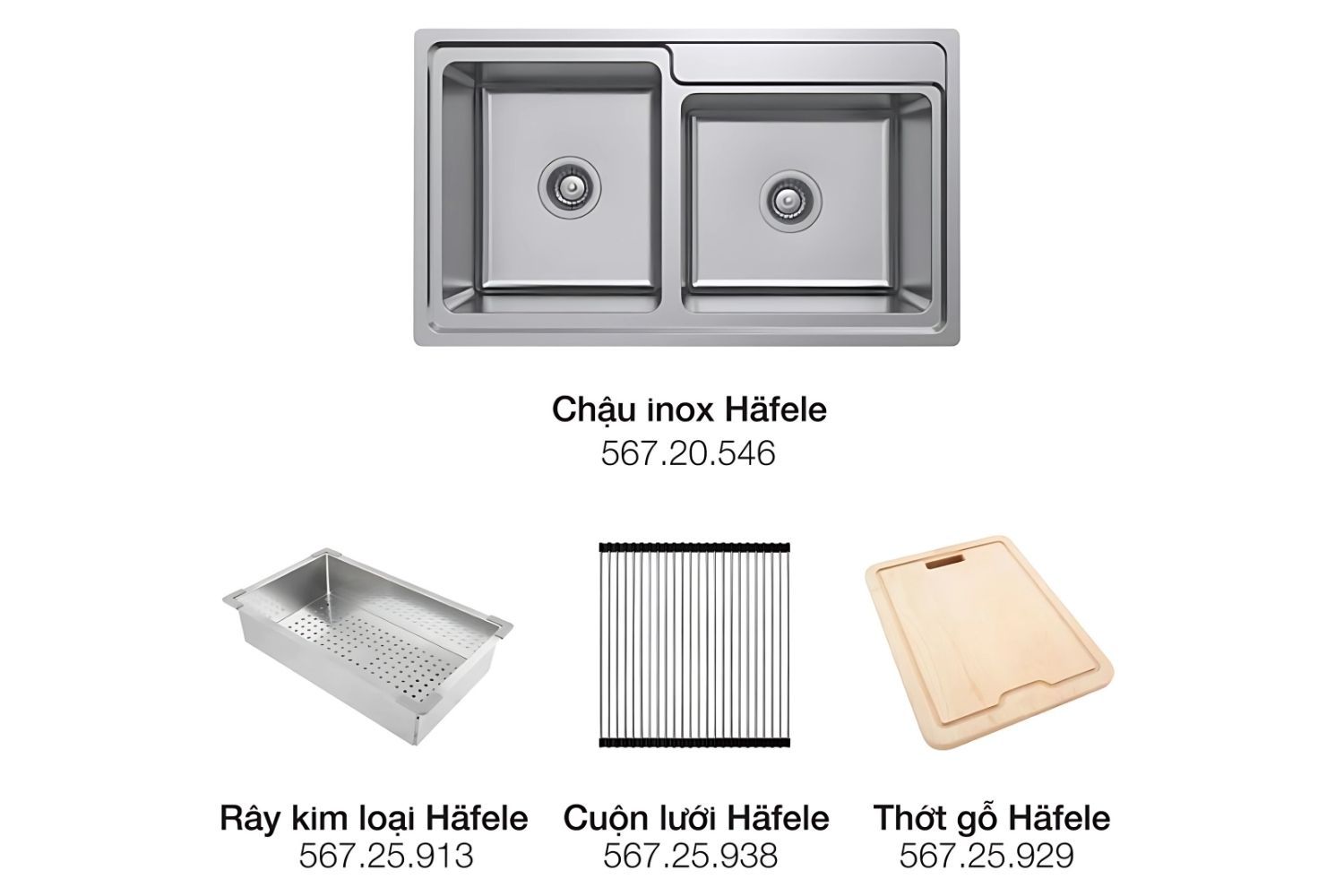 Bộ phụ kiện 3 món tối ưu công năng bếp hiệu quả