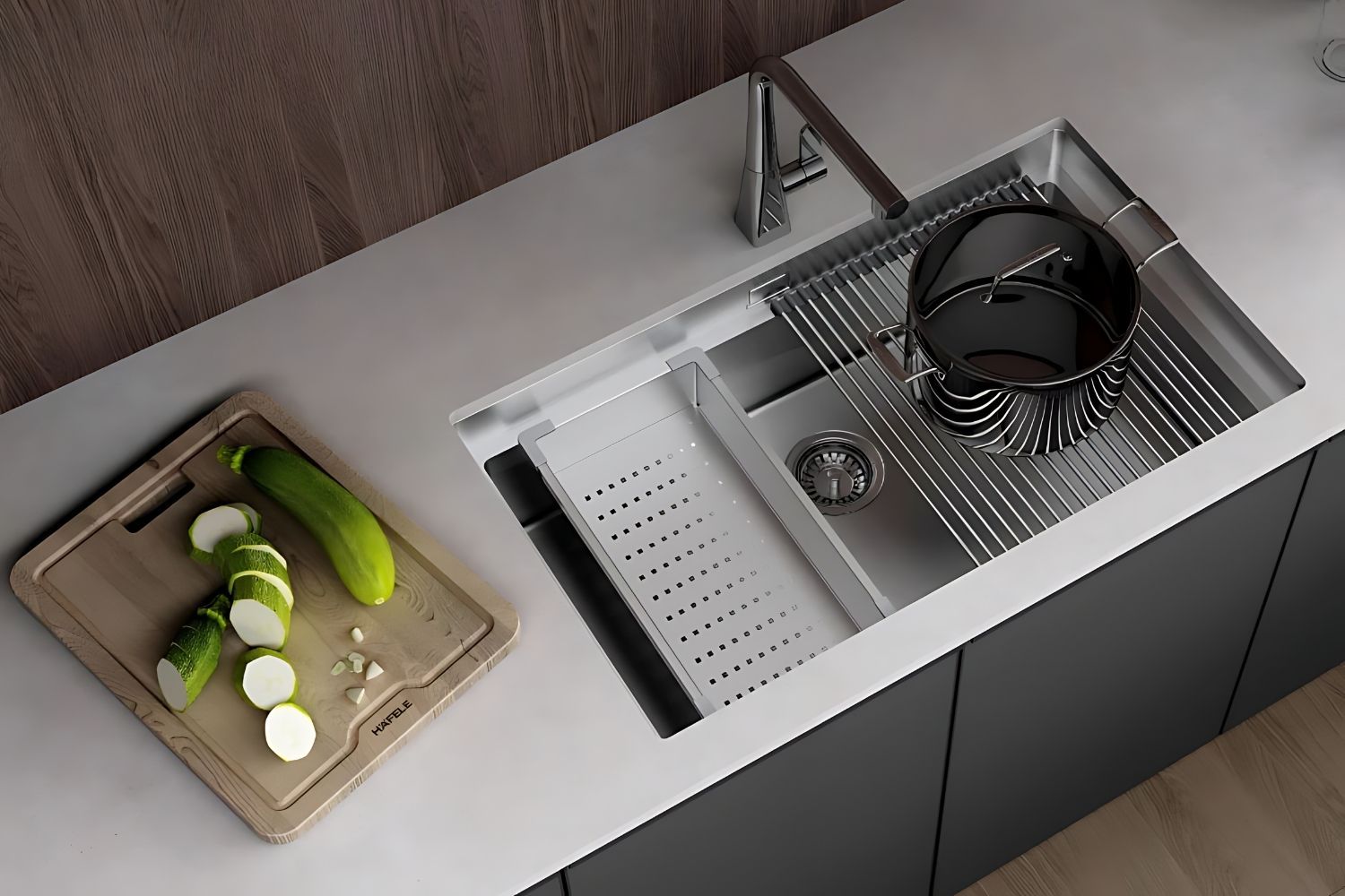 Chậu rửa chén Hafele HS21-SSN1S90 567.94.029 thiết kế lắp âm/nổi linh hoạt