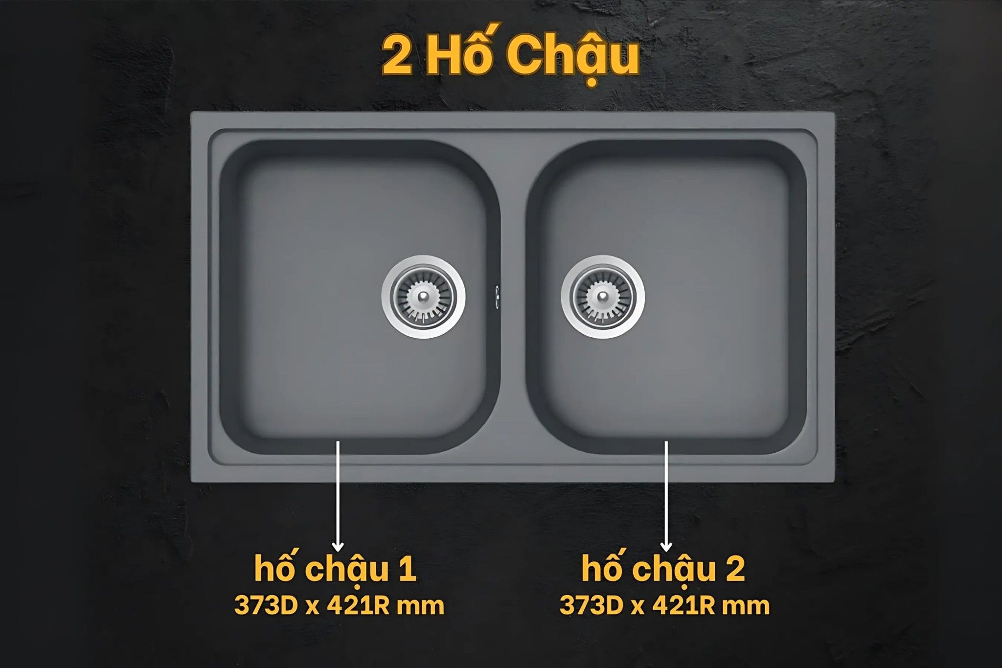 Chậu đá Hafele HS19-GEN2R90 570.35.580 trang bị 2 hố rửa rộng rãi