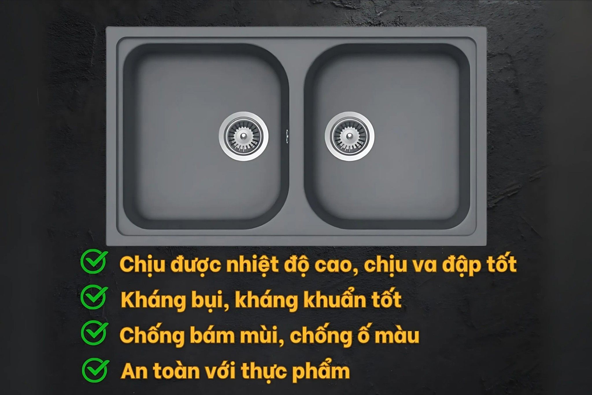 Chậu đá Hafele HS19-GEN2R90 570.35.580 với chất đá chống chịu, an toàn