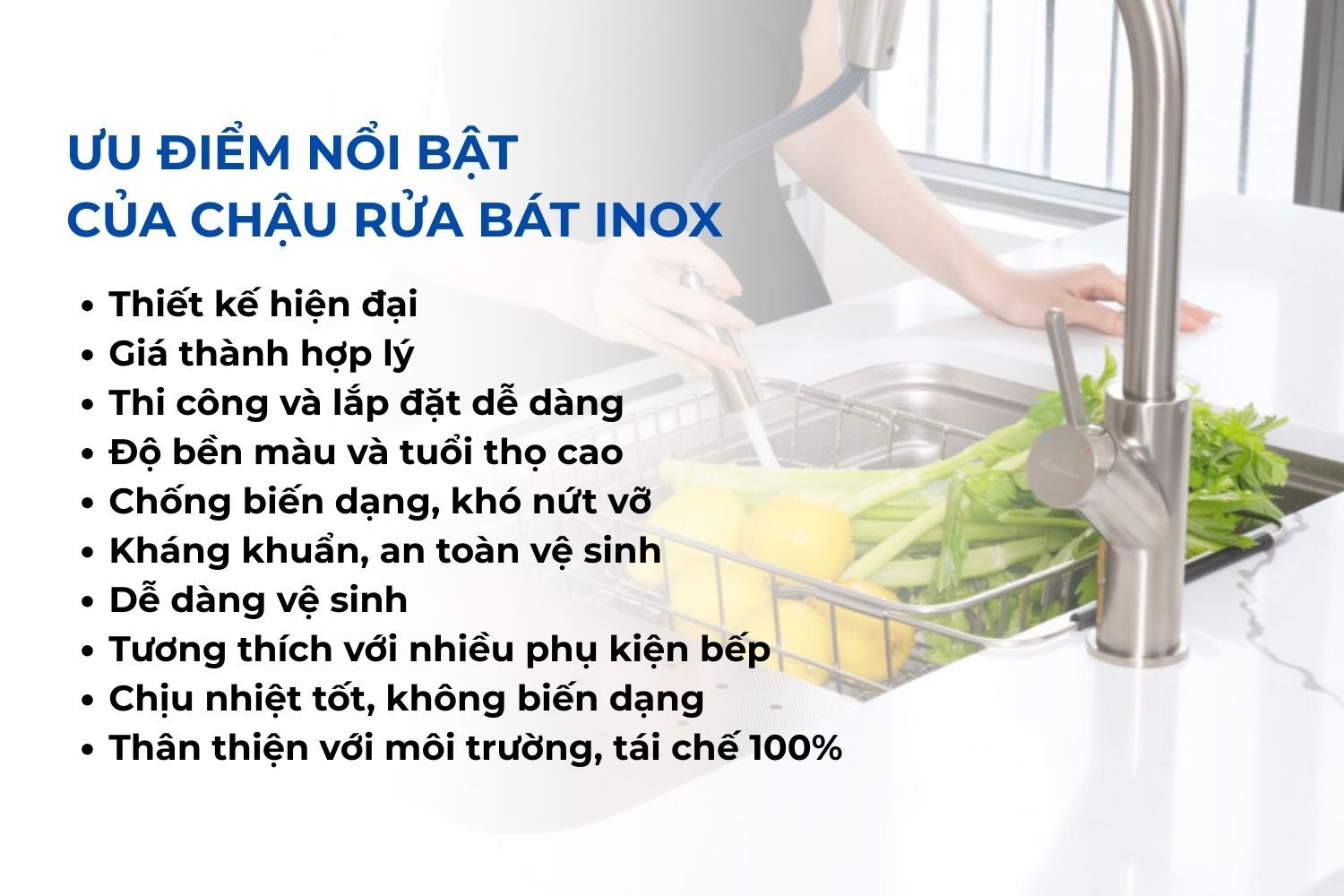 Các ưu điểm nổi bật của chậu rửa bat inox không gỉ