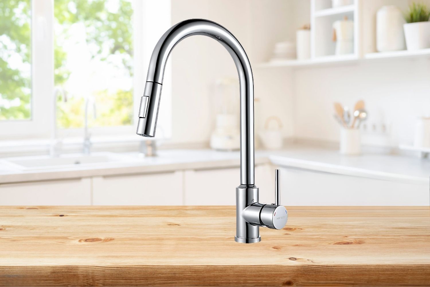 Vòi rửa Hafele 570.58.231 được thiết kế tay gạt dạng que tiện lợi