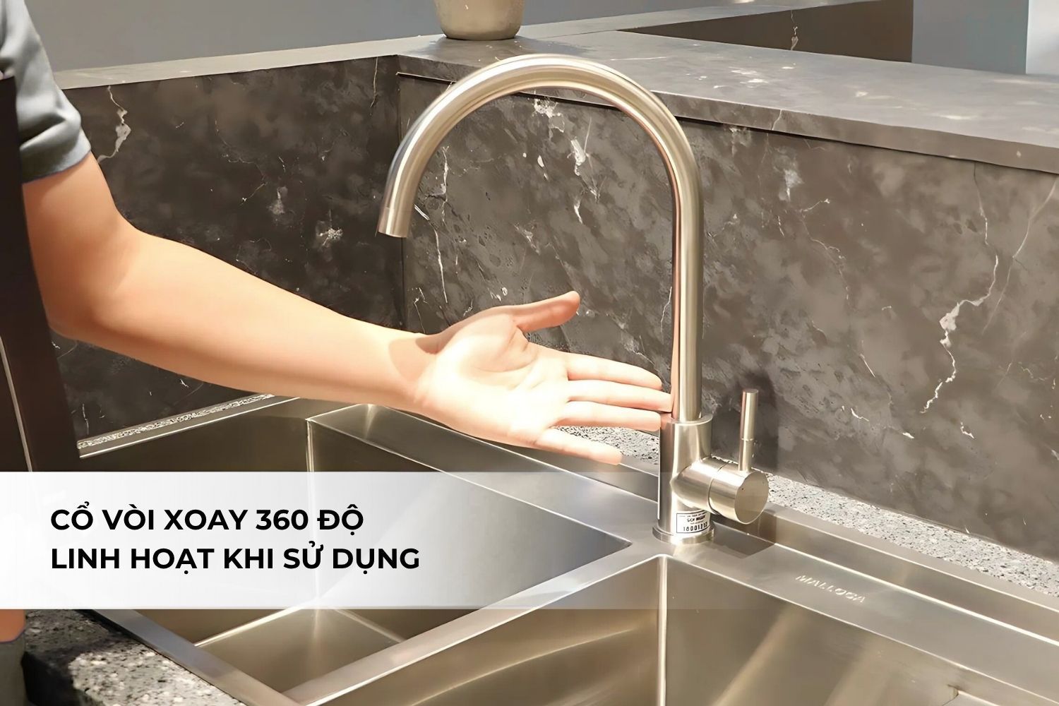 Cổ vòi xoay 360 độ – Tăng tính linh hoạt khi sử dụng