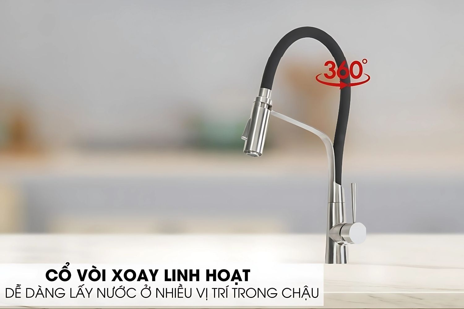 Vòi rửa bát Malloca cổ xoay 360°