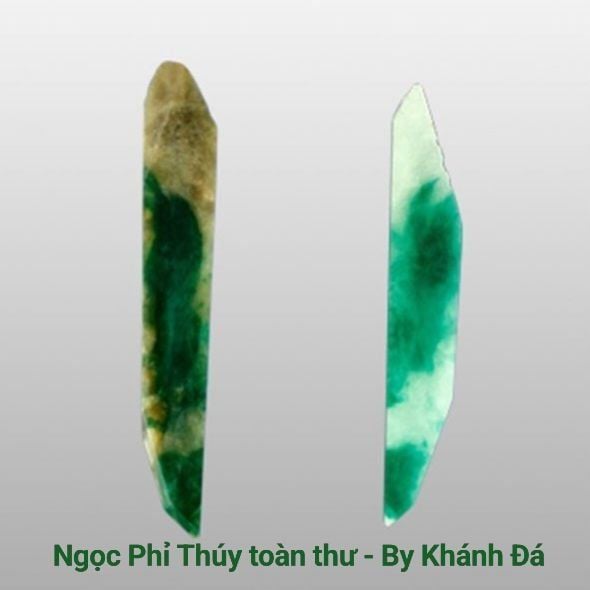 Hình ảnh so sánh miếng ngọc chưa xử lý (trái) và sau khi xử lý Tẩy rửa tạp chất và xử lý phủ keo bề mặt - Type B (phải)