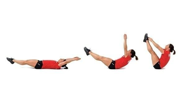 Bài tập giảm mỡ bụng trước khi ngủ: Động tác V-ups