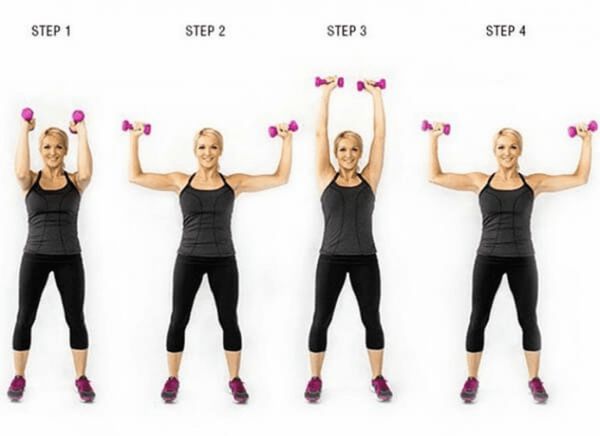 Bài tập tăng vòng 1 Elbow Squeeze Shoulder Press