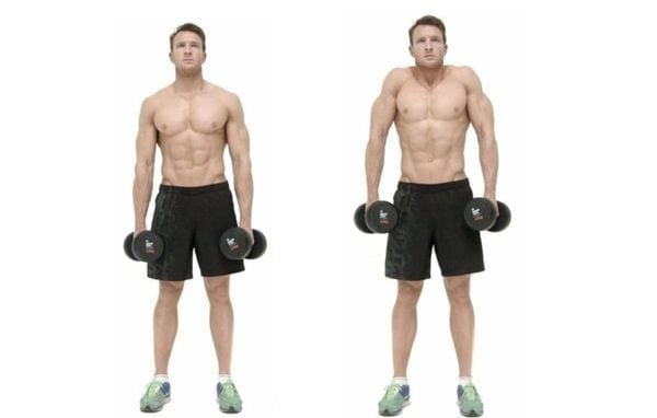 Dumbbell Shrug là bài tập tác động trực tiếp vào cơ cầu vai