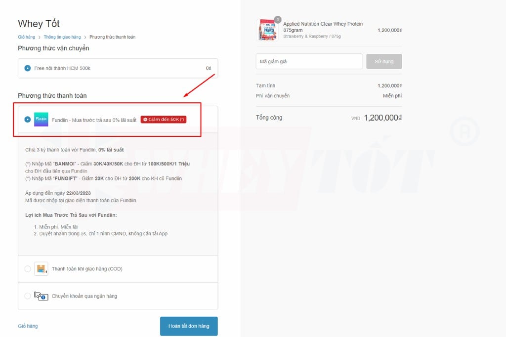 Hướng dẫn thanh toán trả góp với Fundiin.vn