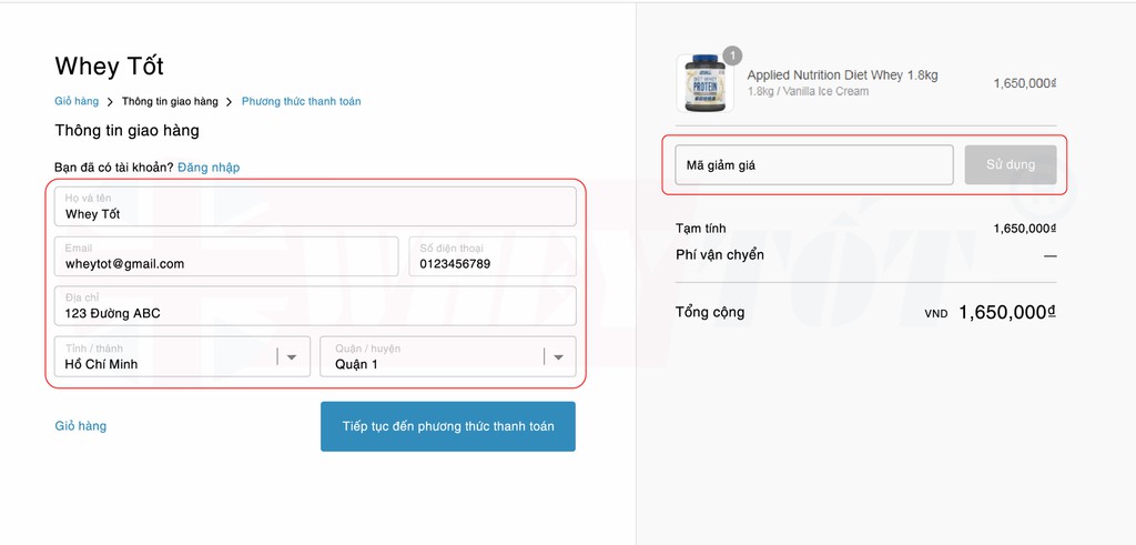 HƯỚNG DẪN MUA HÀNG ONLINE TẠI WHEY TỐT