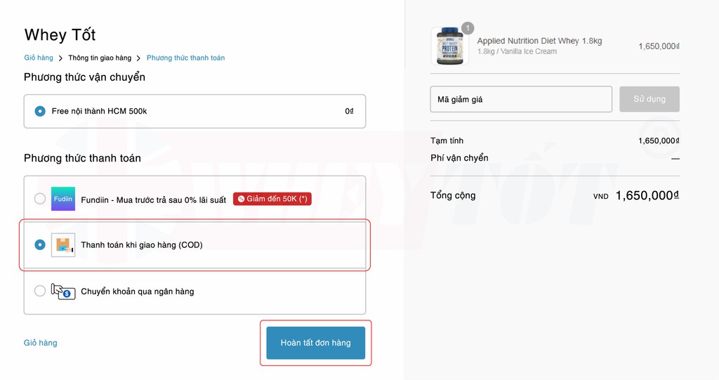 HƯỚNG DẪN MUA HÀNG ONLINE TẠI WHEY TỐT