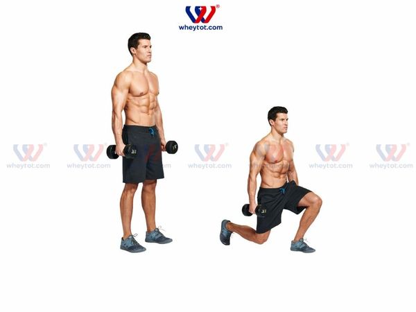 Bài tập Lunge với tạ đơn giúp cơ mông ăn chắc