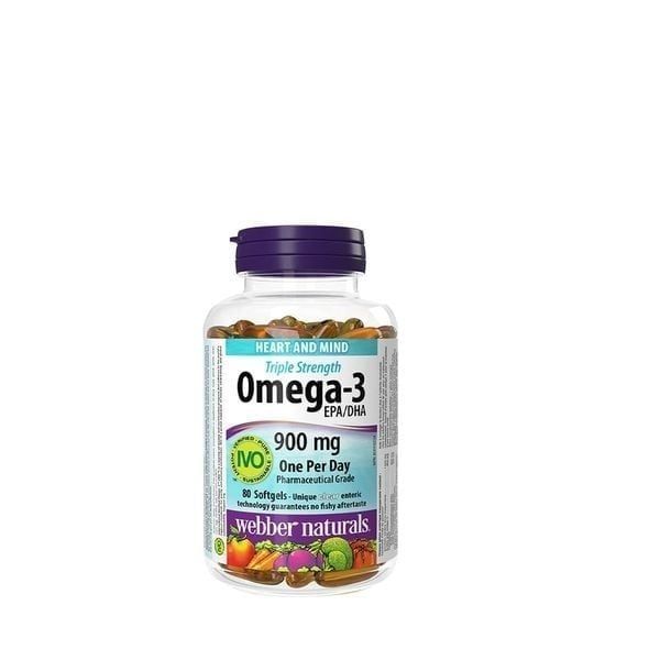 Dầu cá Webber Naturals Triple Strength Omega-3 900mg 80 viên