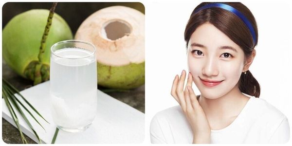uống nước dừa giúp làn da đủ ẩm, sáng mịn