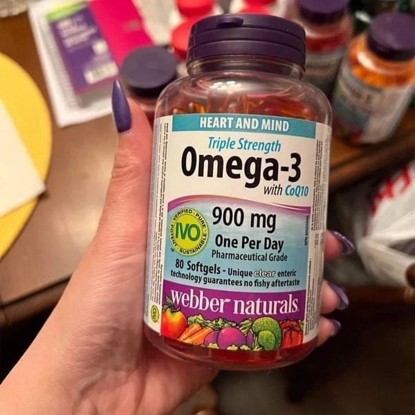 Dầu Cá Webber Naturals Triple Strength Omega3 CoQ10 900mg 80 viên