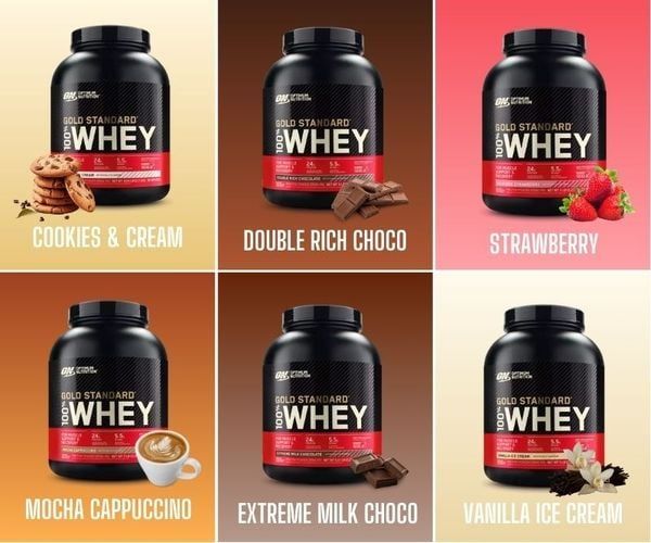 Hương vị Whey Gold Standard đa dạng thơm ngon