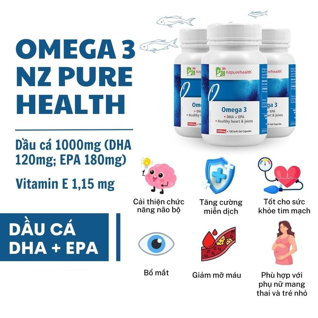 Viên uống dầu cá Omega 3 NzPureHealth