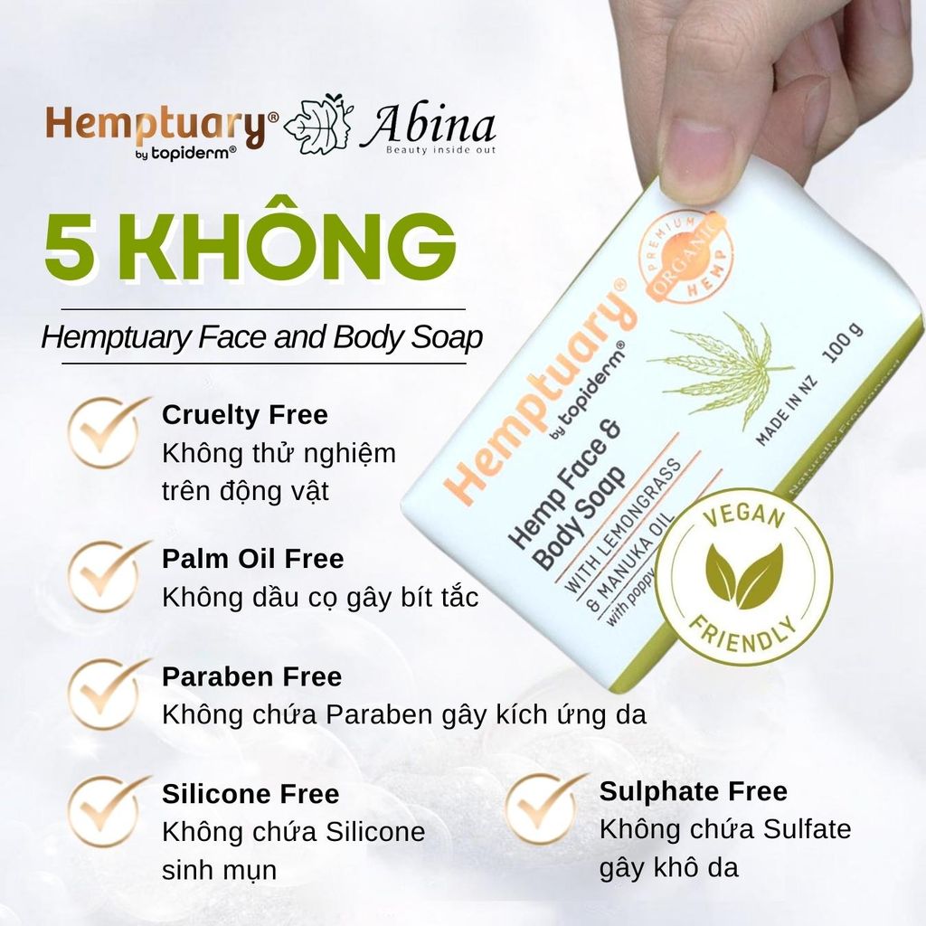 Xà Phòng Rửa Mặt & Cơ Thể Từ Hạt Gai Dầu Hemptuary Face and Body Soap