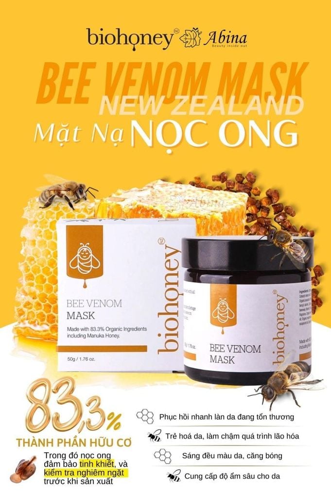 Mặt nạ nọc ong Biohoney Bee Venom Mask New Zealand
