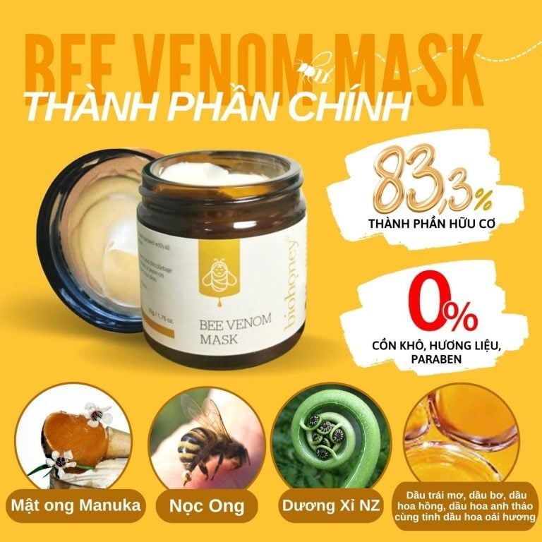 Mặt nạ nọc ong Biohoney Bee Venom Mask New Zealand