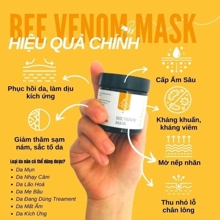 Mặt nạ nọc ong Biohoney Bee Venom Mask New Zealand