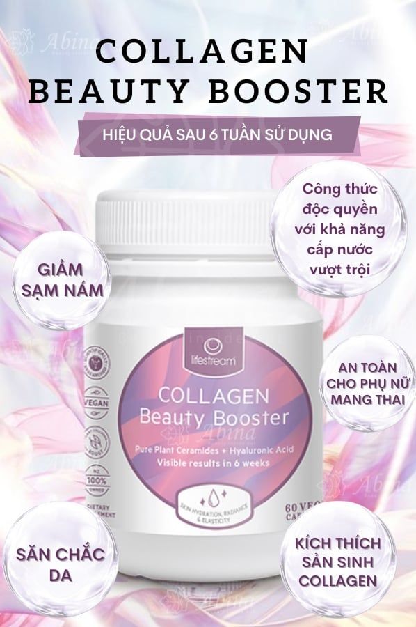 Viên collagen chay giúp sáng da Lifestream Collagen Beauty Booster