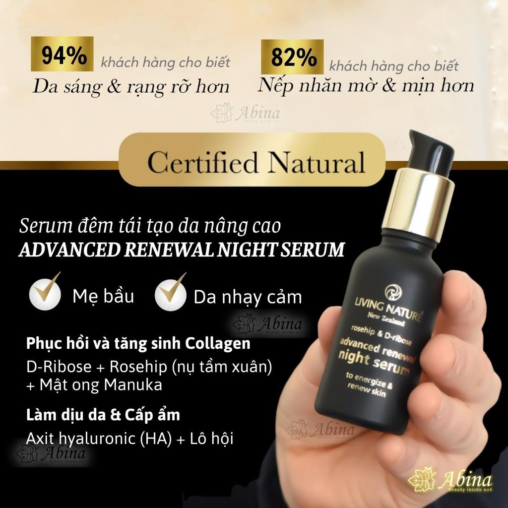 Serum dưỡng da ban đêm Living Nature Advanced Renewal Night Serum