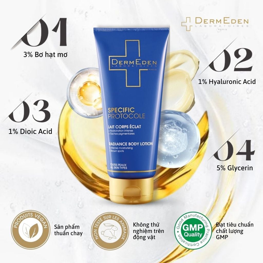 SỮA DƯỠNG THỂ SÁNG DA DERMEDERN RADIANCE BODY LOTION 200ML