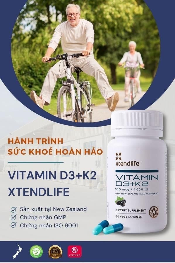 Viên uống bổ khớp, khỏe tim Vitamin D3+K2 XtendLife