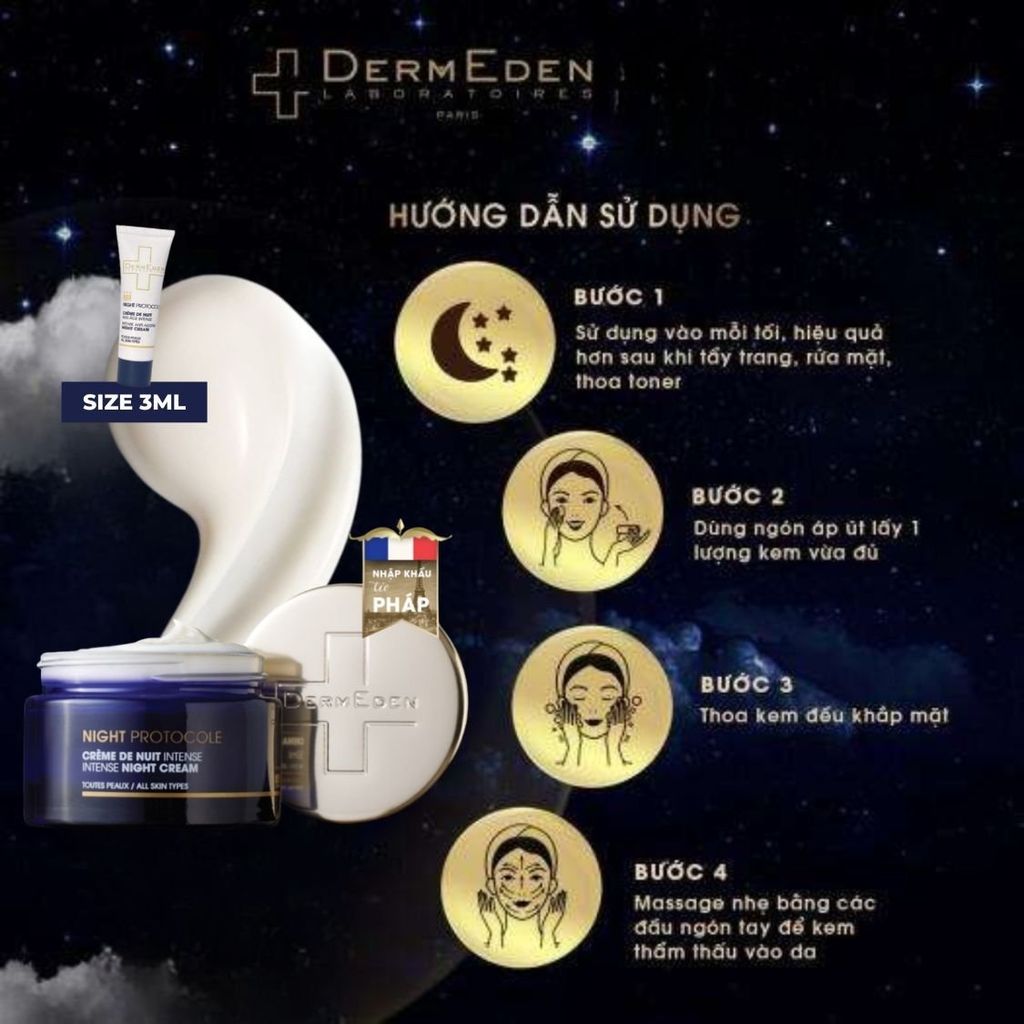 Hướng dẫn sử dụng Kem đêm Night Cream chứa retinol phóng thích chậm