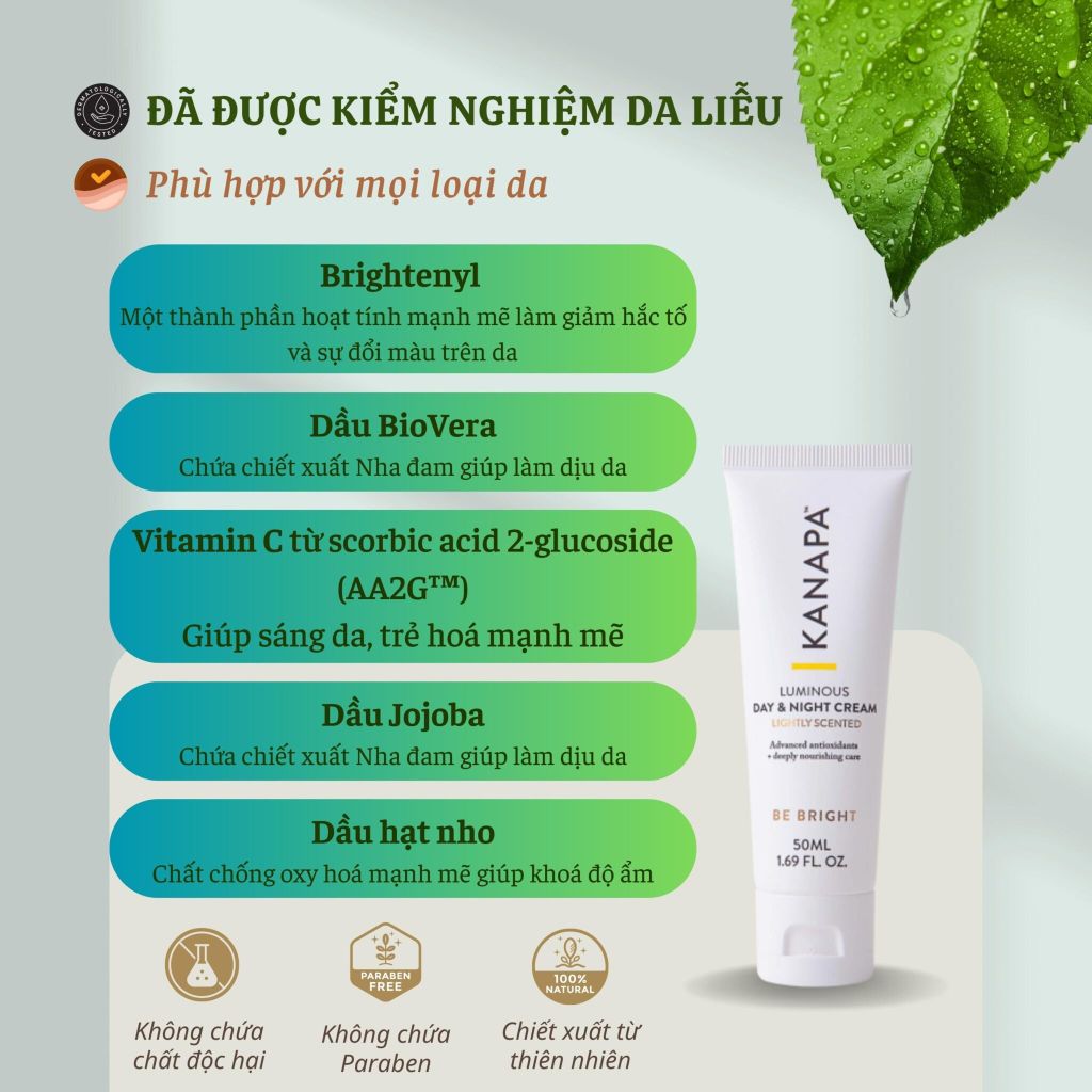 Kem dưỡng da Kanapa Luminous Day & Night Cream