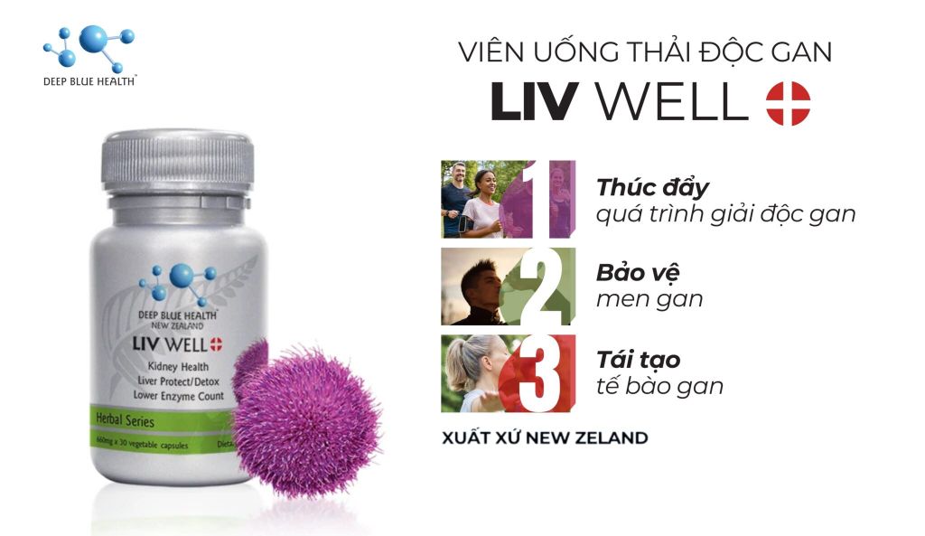 Viên Uống Giải Độc Gan Liv Well Deep Blue Health 660mg