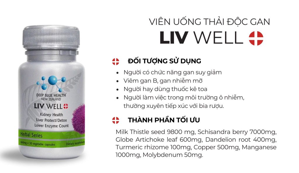 Viên Uống Giải Độc Gan Liv Well Deep Blue Health 660mg