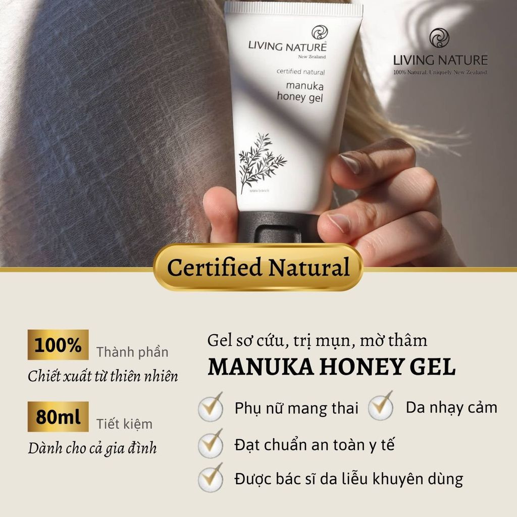 Gel trị mụn Living Nature Manuka Honey Gel
