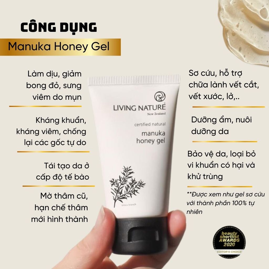 Gel trị mụn Living Nature Manuka Honey Gel
