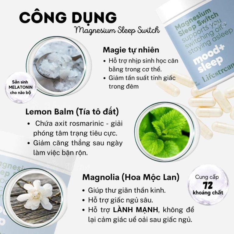 Viên uống ngủ ngon Lifestream Magnesium Sleep Switch