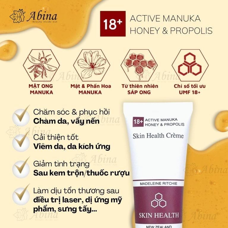 Kem dưỡng ẩm phục hồi da nhạy cảm từ mật ong manuka 18+