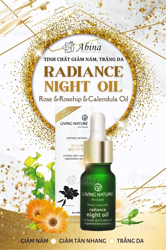 Tinh Chất Τrị Νám, Τrắng Da Living Nature Radiance Night Oil 18ml